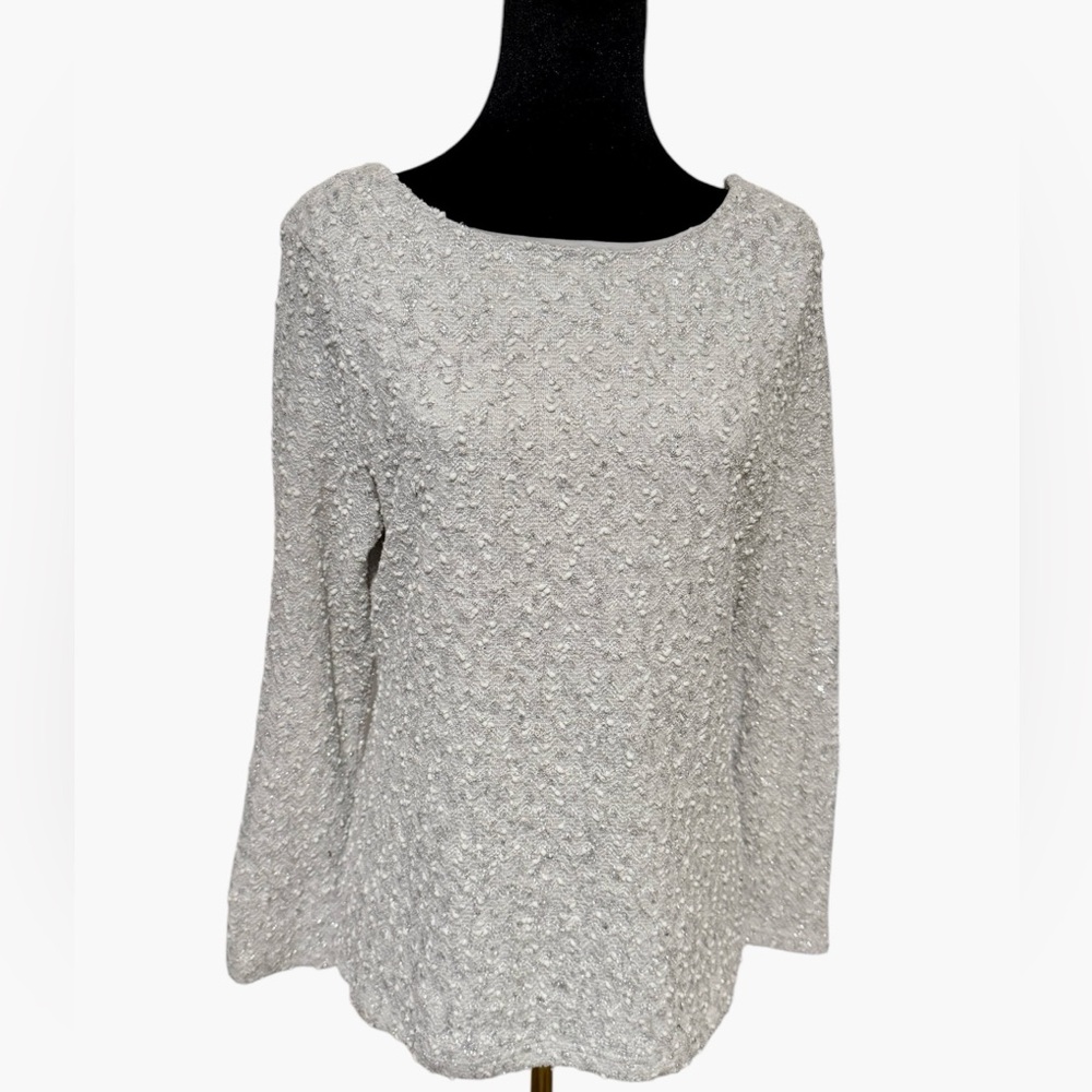 Jennifer Lopez XL Open Back, metallic thread & tiny clear sequins blouse